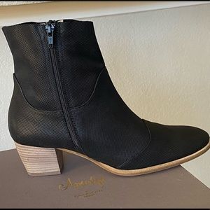 New AMALFI Robin Talco Black Leather Booties Italy 8.5N